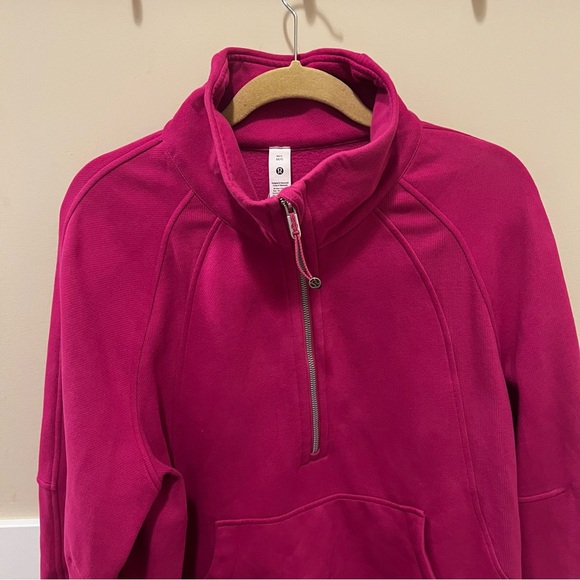 Lululemon Scuba Oversized Funnel-Neck Half Zip pullover M/L Raspberry - Picture 7 of 7